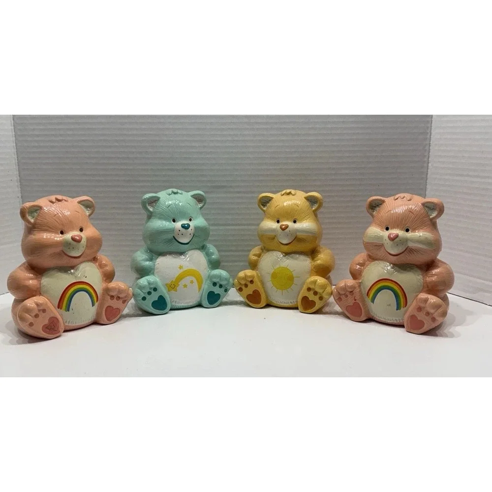 EUC Vintage (Lot Of 4) 1983 Care Bear Ceramic Coin Bank Piggy Banks 5